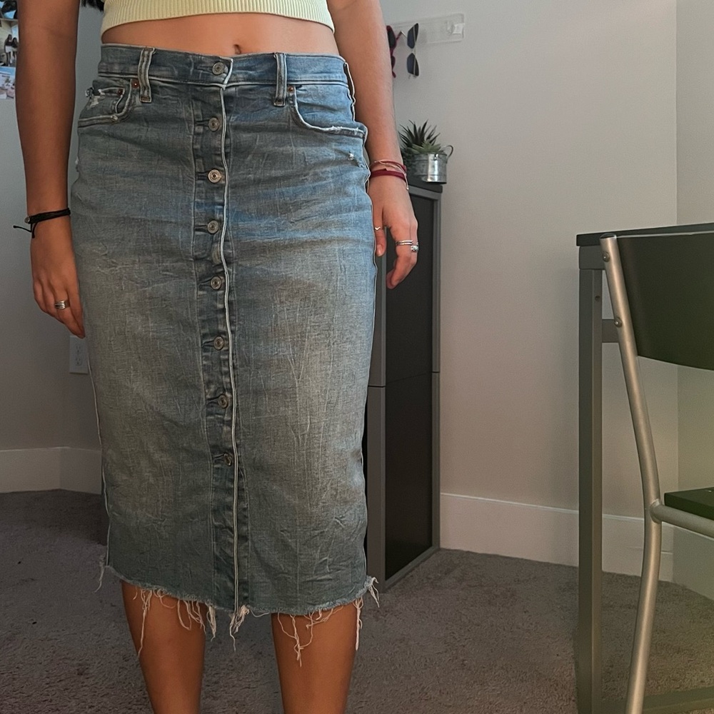 Midi denim Abercrombie skirt